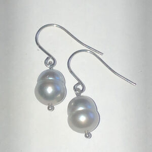 Honora Elegant Silver Gray Genuine Pearl Drop Earrings